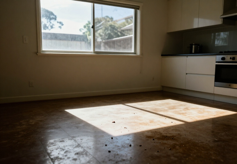 Cockroach infestation in a Newtown kitchen before treatment